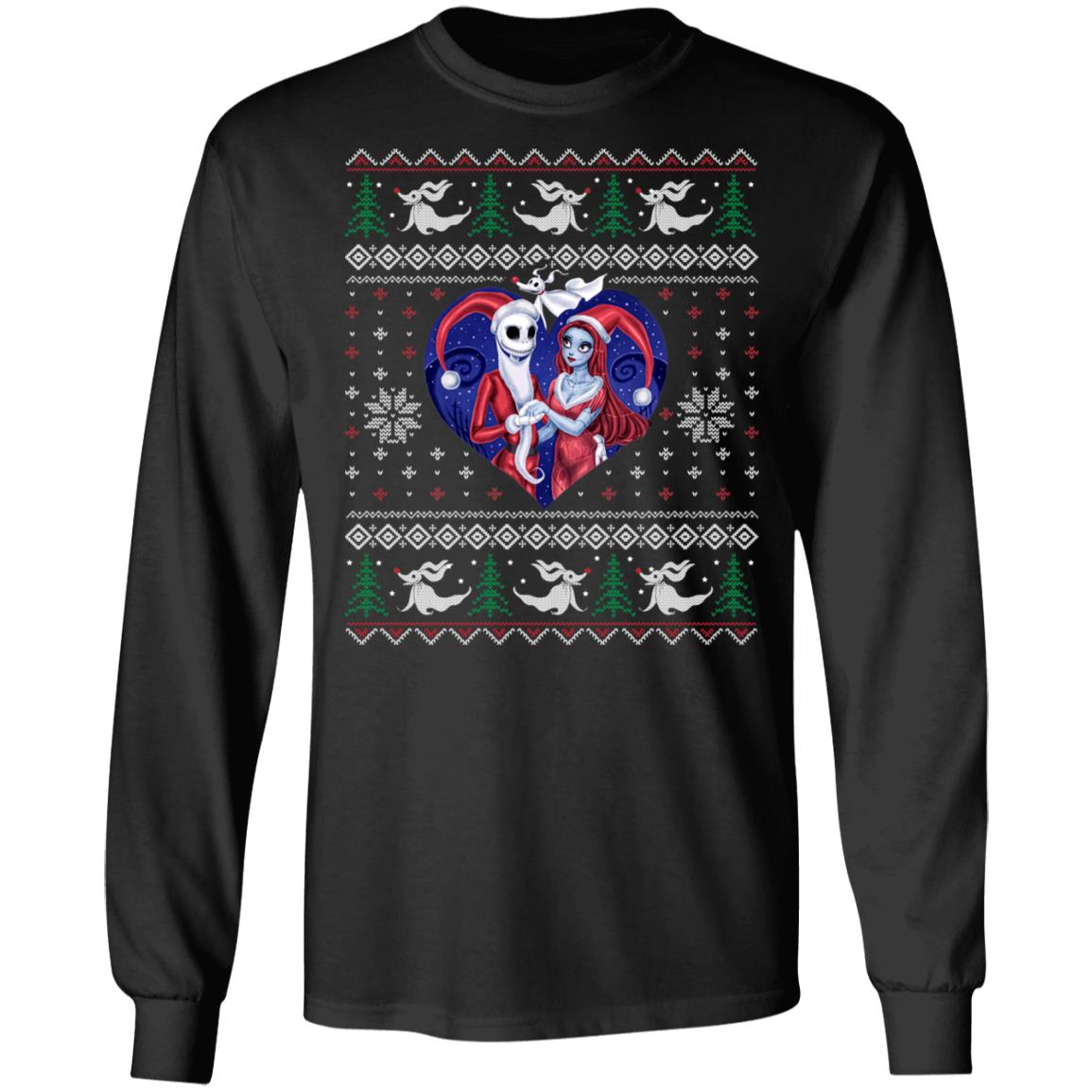 Jack And Sally Hoodie - Sweatshirt - Long Sleeve - Couples Christmas Shirt - Valentine Ugly Christmas Sweater, Black, Long Sleeve Jack And Sally Hoodie - Sweatshirt - Long Sleeve - Couples Christmas Shirt - Valentine Ugly Christmas Sweater, Black, Long Sleeve