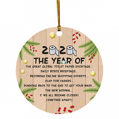 2020 The Year Of Qu, White, Circle Ornament