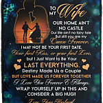 From Husband To My Wife Our Home Ain't No Castle Fleece Blanket - Premium Mink Sherpa Blanket - Woven Blanket, White, Cozy Plush Fleece Blanket - 50x60