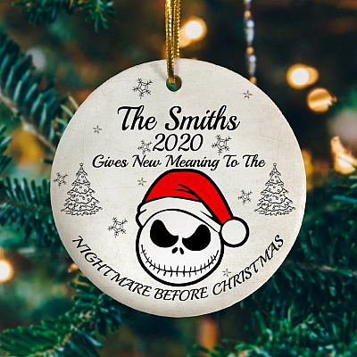 Personalized 2020 Pandemic Gives New Meaning To The Nightmare Christmas Ornament - Quarantine Xmas Keepsake