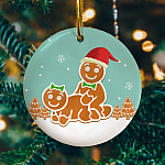 Funny Naughty Dirty Gingerbread Christmas Ornament Keepsake - Holiday Flat Circle Ornament Gifts