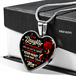 Mom To My Daughter If There Ever Comes A Day When We Can't Be Together Keep Me In Heart Pendant Necklace - Heart Luxury Necklace (Silver)