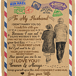 Letter To My Husband I Didn't Marry You So I Could Live Without You Mail Fleece Blanket - Premium Sherpa Blanket, White, Cozy Plush Fleece Blanket - 50x60