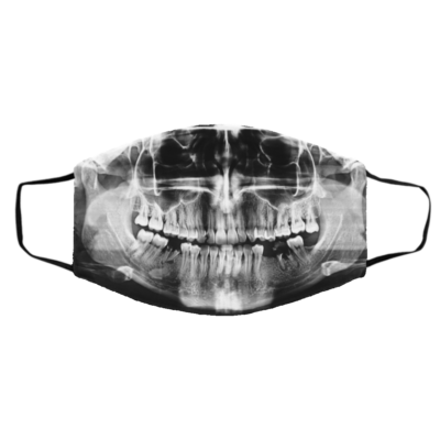 Skull Xray Dental Gift Washable Reusable Custom - Printed Cloth Face Mask Cover, White, Cloth Face Cover – Medium/Large