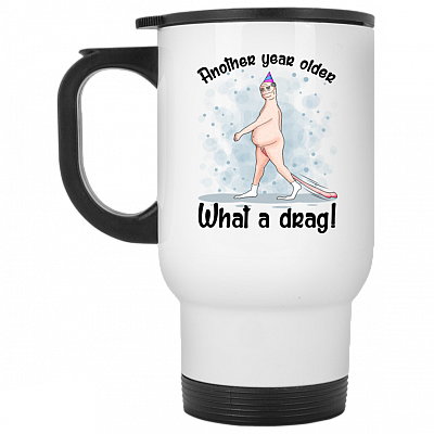 14 oz. White Travel Mug