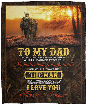 From Son To My Dad Saying Hunting Partners For Life Saying Blanket - Father Son Matching Hunting Meme Blanket, White, Cozy Plush Fleece Blanket - 50x60