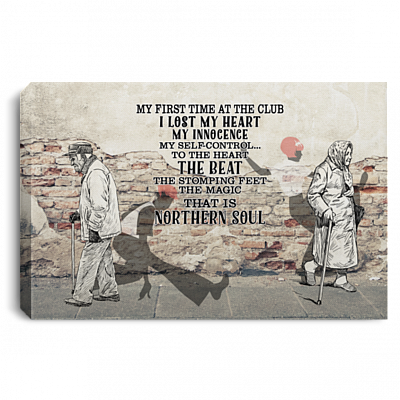 My First Time At The Club I Lost My Heart Northern Soul Dancing Wrapped Framed Canvas Prints - Unframed Poster, White, 0.75'' Framed Canvas
