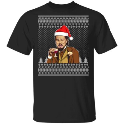 Leonardo Dicaprio Santa Christmas Shirt - Funny Dicaprio Shirt - Ugly Christmas Sweater Shirt - Xmas Gifts, Black, Unisex T-Shirt