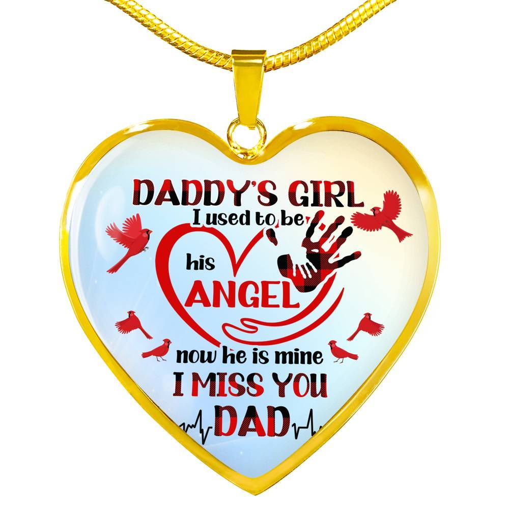 Daddy's Girl I Used To Be His Angel Red Cardinals Heart Pendant Necklace - Cardinals Father Daughter Necklace - Heart Luxury Necklace (Gold Plated) Daddy's Girl I Used To Be His Angel Red Cardinals Heart Pendant Necklace - Cardinals Father Daughter Necklace - Heart Luxury Necklace (Gold Plated)
