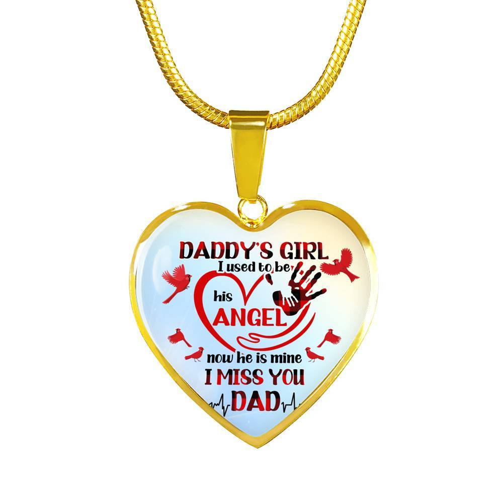 Daddy's Girl I Used To Be His Angel Red Cardinals Heart Pendant Necklace - Cardinals Father Daughter Necklace - Heart Luxury Necklace (Gold Plated) Daddy's Girl I Used To Be His Angel Red Cardinals Heart Pendant Necklace - Cardinals Father Daughter Necklace - Heart Luxury Necklace (Gold Plated)