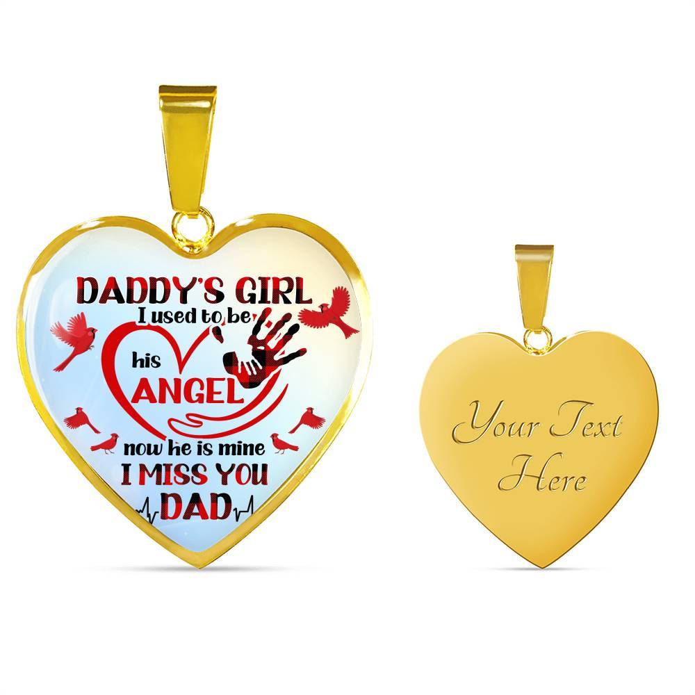 Daddy's Girl I Used To Be His Angel Red Cardinals Heart Pendant Necklace - Cardinals Father Daughter Necklace - Heart Luxury Necklace (Gold Plated) Daddy's Girl I Used To Be His Angel Red Cardinals Heart Pendant Necklace - Cardinals Father Daughter Necklace - Heart Luxury Necklace (Gold Plated)