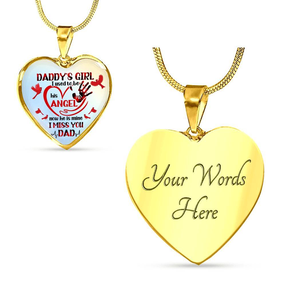 Daddy's Girl I Used To Be His Angel Red Cardinals Heart Pendant Necklace - Cardinals Father Daughter Necklace - Heart Luxury Necklace (Gold Plated) Daddy's Girl I Used To Be His Angel Red Cardinals Heart Pendant Necklace - Cardinals Father Daughter Necklace - Heart Luxury Necklace (Gold Plated)