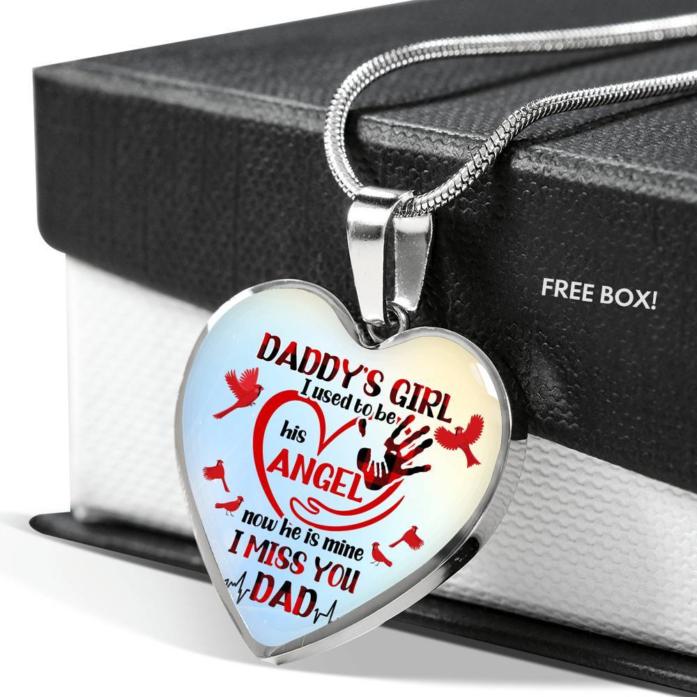 Daddy's Girl I Used To Be His Angel Red Cardinals Heart Pendant Necklace - Cardinals Father Daughter Necklace - Heart Luxury Necklace (Silver) Daddy's Girl I Used To Be His Angel Red Cardinals Heart Pendant Necklace - Cardinals Father Daughter Necklace - Heart Luxury Necklace (Silver)