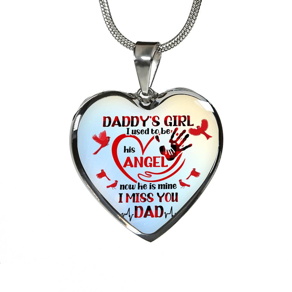 Daddy's Girl I Used To Be His Angel Red Cardinals Heart Pendant Necklace - Cardinals Father Daughter Necklace - Heart Luxury Necklace (Silver) Daddy's Girl I Used To Be His Angel Red Cardinals Heart Pendant Necklace - Cardinals Father Daughter Necklace - Heart Luxury Necklace (Silver)