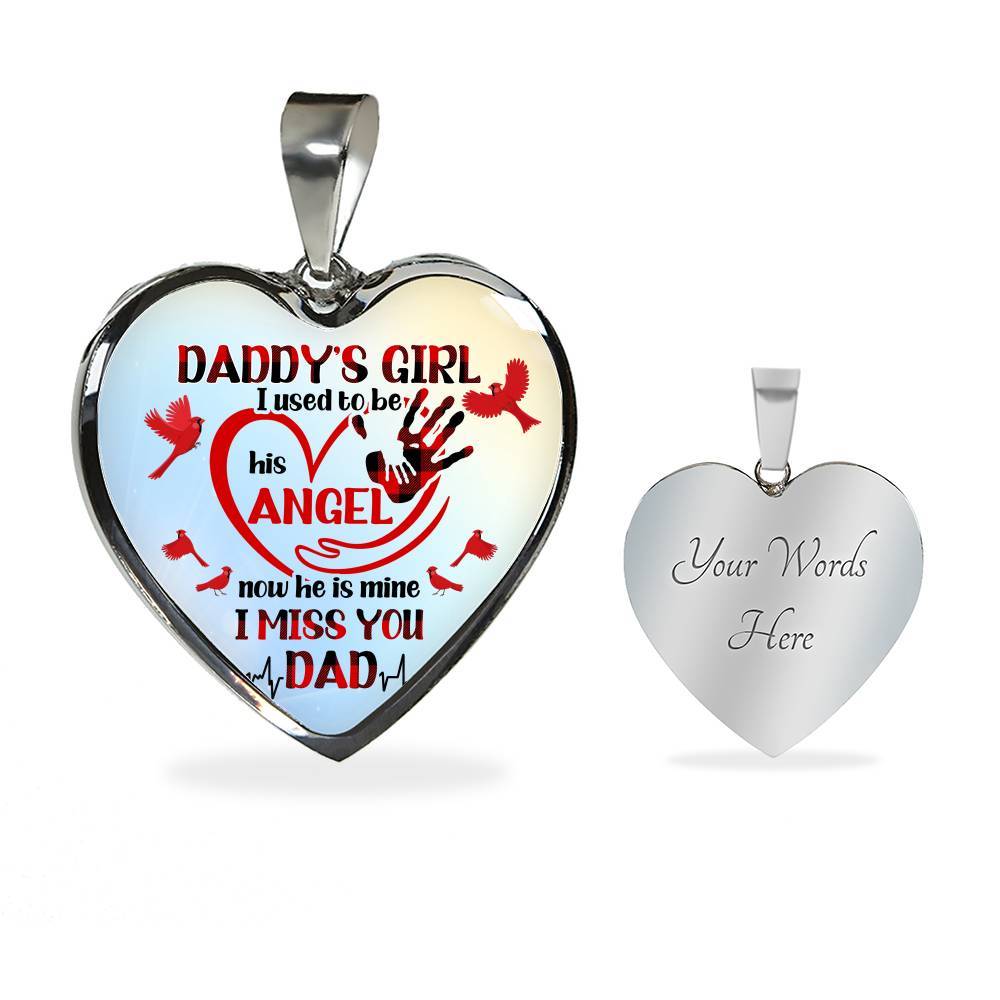 Daddy's Girl I Used To Be His Angel Red Cardinals Heart Pendant Necklace - Cardinals Father Daughter Necklace - Heart Luxury Necklace (Silver) Daddy's Girl I Used To Be His Angel Red Cardinals Heart Pendant Necklace - Cardinals Father Daughter Necklace - Heart Luxury Necklace (Silver)