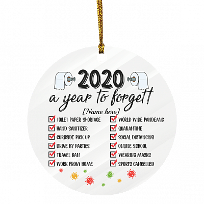 A Year To Remember The New Normal 2020 Personalized Christmas Ornament - Flat Circle Ornament, White, Circle Ornament