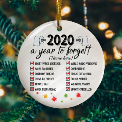 Alternative view of A Year To Remember The New Normal 2020 Personalized Christmas Ornament - Flat Circle Ornament