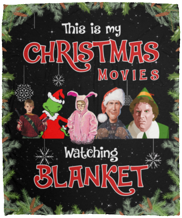 This Is Christmas Movies Watching Blanket Fleece Blanket - Mink Blanket - Woven Blanket, White, Cozy Plush Fleece Blanket - 50x60