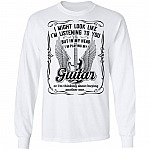 I Might Look Like I'm Listening To You But In My Head Playing Guitar Hoodie T-shirt - Wine Guitar Meme Shirt, White, Long Sleeve I Might Look Like I'm Listening To You But In My Head Playing Guitar Hoodie T-shirt - Wine Guitar Meme Shirt, White, Long Sleeve