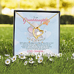 4O_ Granddaughter Elephant (Granddaughter-Grandpa) Forever Love Necklace (Gold) 2
