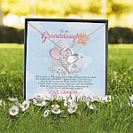 4O_ Granddaughter Elephant (Granddaughter-Grandpa) Forever Love Necklace (Silver) 2