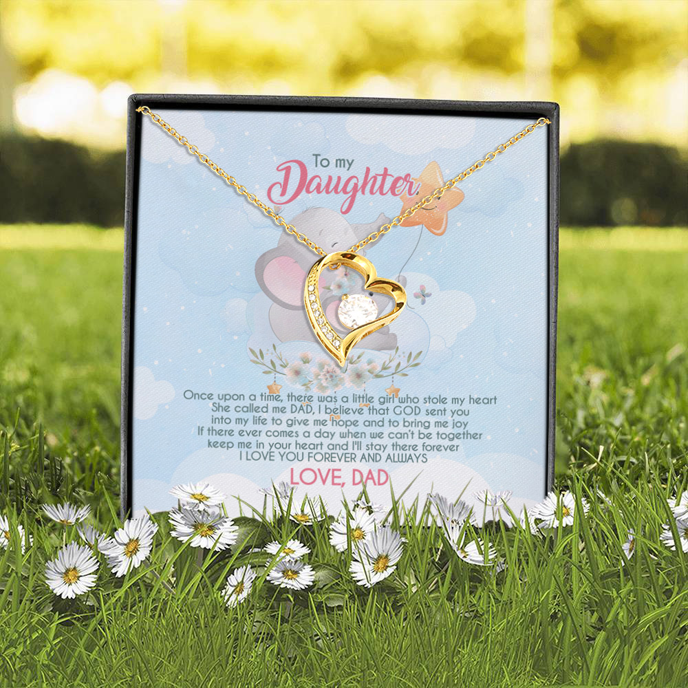 4O_ Granddaughter Elephant (daughter-dad) Forever Love Necklace (Gold) 2