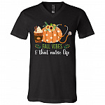 Fall Vibes And That Nurse Life T-shirts - Autumn Thanksgiving V-neck Tee For Nurses, Black, V-Neck T-Shirt Fall Vibes And That Nurse Life T-shirts - Autumn Thanksgiving V-neck Tee For Nurses, Black, V-Neck T-Shirt