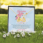 4O_ Granddaughter Elephant (daughter-mom) Infinity Heart Necklace (Gold) 2