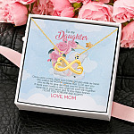 4O_ Granddaughter Elephant (daughter-mom) Infinity Heart Necklace (Gold) 4