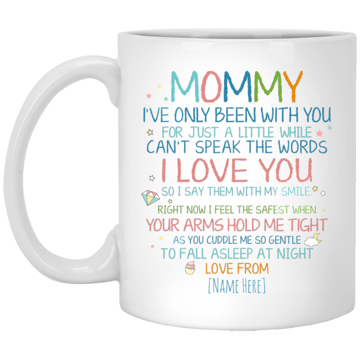 Personalized Mommy I've Only Been With You Ceramic Coffee Mug- Beer Stein - Water Bottle - Color Changing Mug, White, 11 oz. White Mug