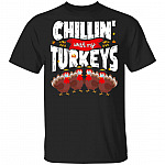 Chillin' With My Turkey T-Shirt - Turkey Wearing Face Mask T-Shirt, Black, Unisex T-Shirt
