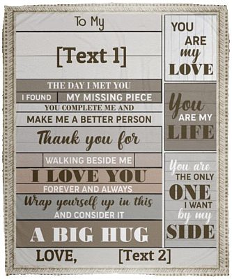 From Husband To My Wife Saying Personalized, White, Cozy Plush Fleece Blanket - 50x60