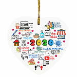 Pandemic 2020 Quarantine Christmas Annual Events Memorial 2020 Holiday Decoration Heart Ornament, White, Heart Ornament Pandemic 2020 Quarantine Christmas Annual Events Memorial 2020 Holiday Decoration Heart Ornament, White, Heart Ornament