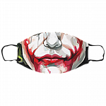 Heath Ledger Scary Joker Mouth Halloween Washable Reusable Custom Printed Regular Cloth Face Mask Cover, White, Cloth Face Cover – Small/Medium