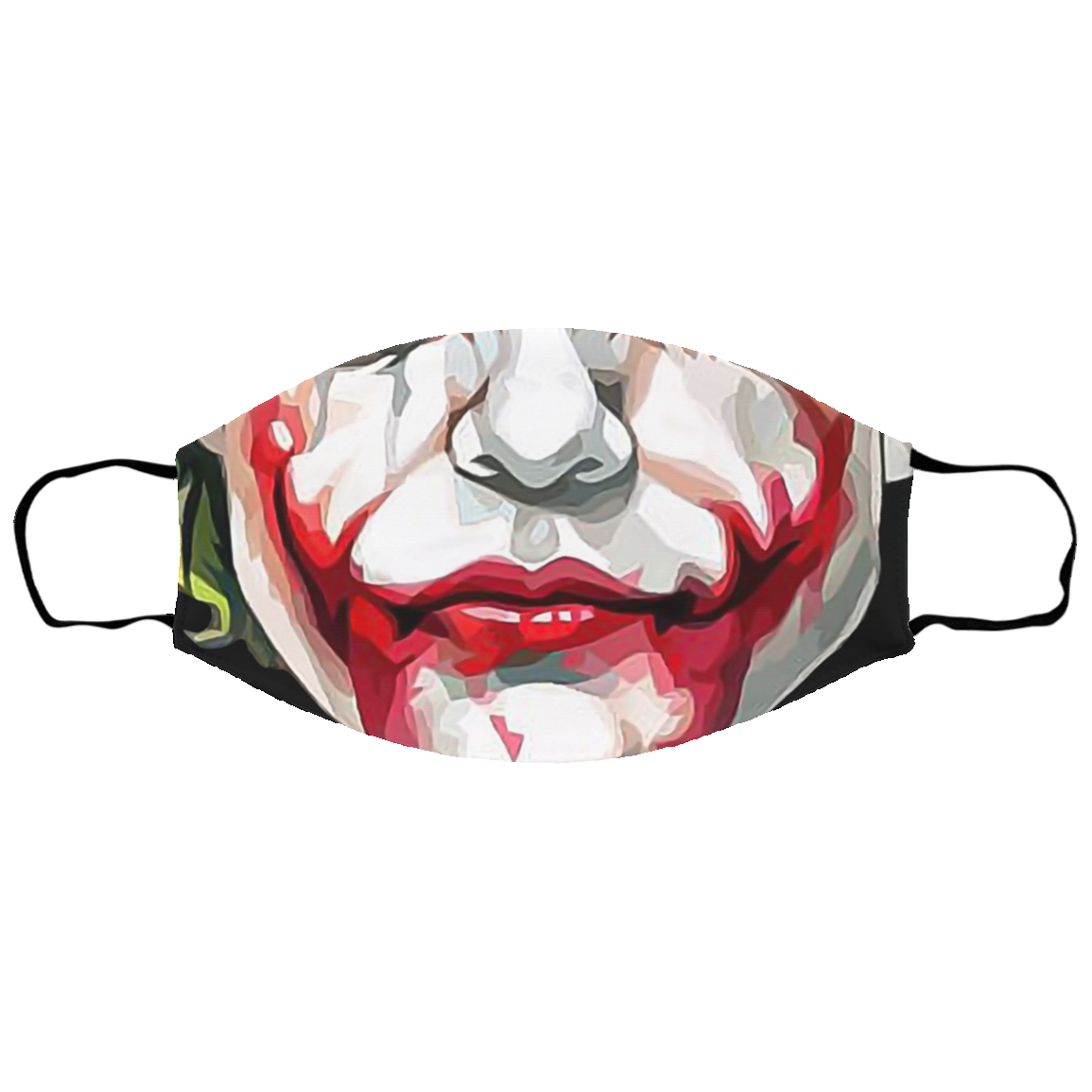 Heath Ledger Scary Joker Mouth Halloween Washable Reusable Custom Printed Regular Cloth Face Mask Cover, White, Cloth Face Cover – Small/Medium