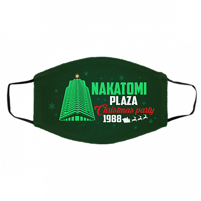 Die Hard Nakatomi Plaza Christmas Party 1988 Reusable Custom Printed Cloth Face Mask Cover, White, Cloth Face Cover – Medium/Large