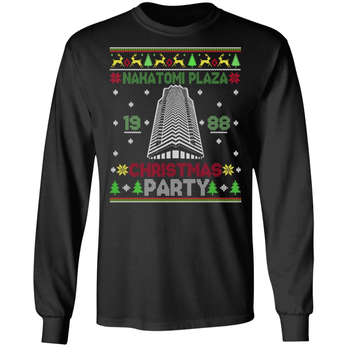Nakatomi Plaza 1988 Christmas Party Funny Ugly Christmas Hoodie - Sweatshirt - Long Sleeve Shirt, Black, Long Sleeve Nakatomi Plaza 1988 Christmas Party Funny Ugly Christmas Hoodie - Sweatshirt - Long Sleeve Shirt, Black, Long Sleeve