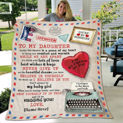 Alternative view of Personalized Gift for Daughter Never Give Up on Your Dreams Fleece Blanket - Sherpa Blanket - Woven Blanket