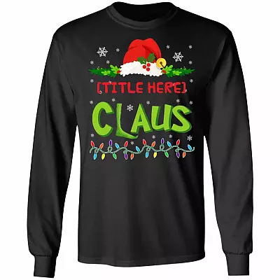 Personalized Elves Funny Santa Grandparents Christmas Gift Hoodie - Sweatshirt - Long Sleeve Shirt, Black, Long Sleeve