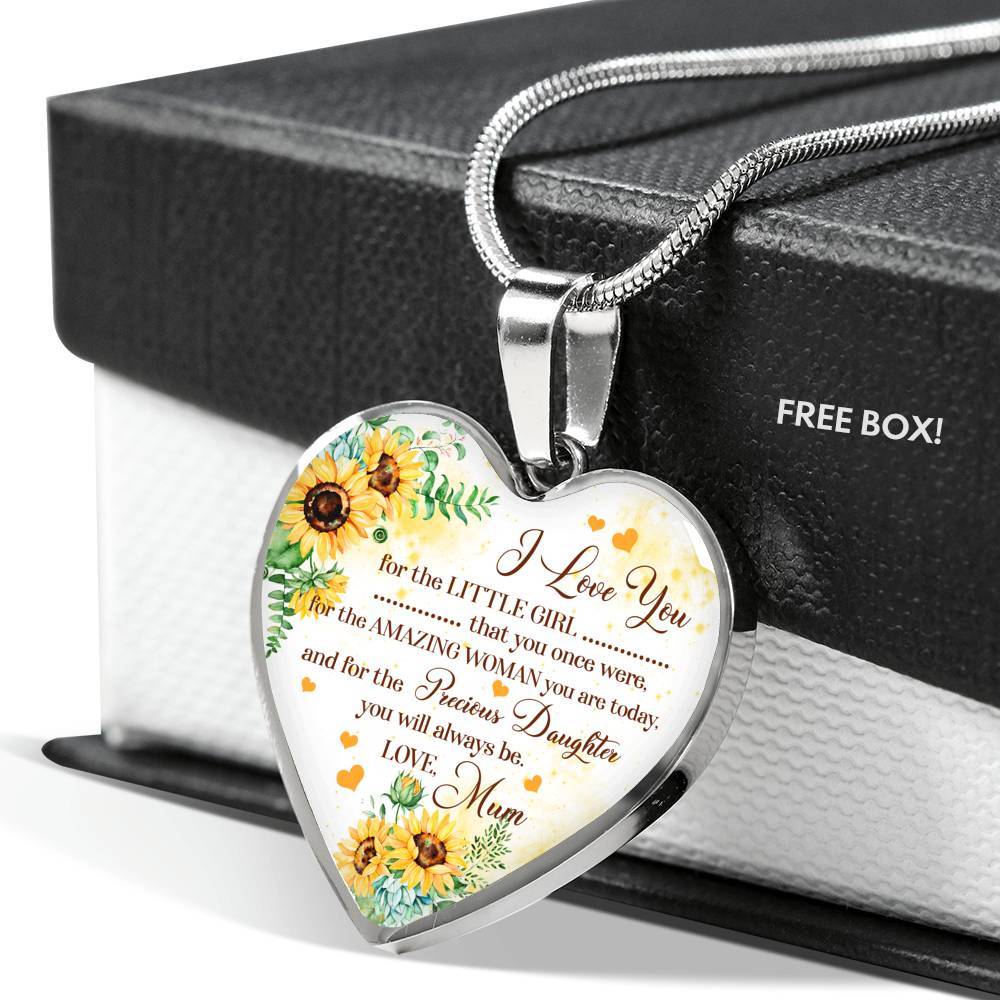 I Love You For The Little Girl That You Once Were For The Amazing Woman You Are Today Heart Pendant Necklace - Heart Luxury Necklace (Silver)