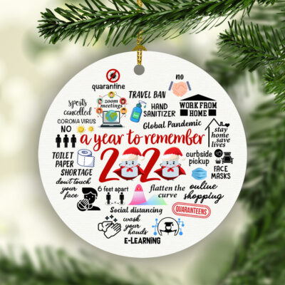 Alternative view of Christmas 2020 A Year To Remember To Forget Circle Ornament – Funny 2020 Quarantine Christmas Circle Keepsake