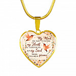 Hummingbird My Mind Still Talks To You And My Heart Still Looks Heart Pendant Necklace - Heart Luxury Necklace (Gold Plated)