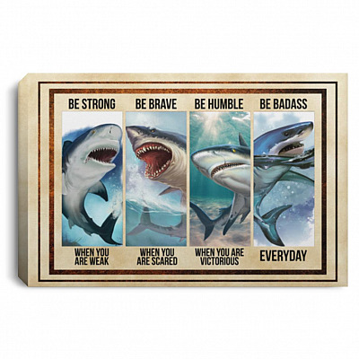 1N.Be Strong Be Brave Be Humble (6), White, 0.75'' Framed Canvas