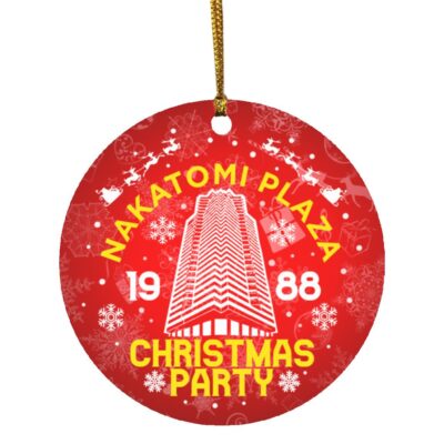 Nakatomi Plaza 1988 Christmas Party, White, Circle Ornament