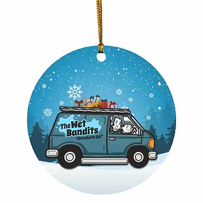 The Wet Bandits Crowbars Up, White, Circle Ornament