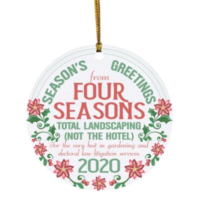 Four Seasons Total Landscaping, White, Circle Ornament
