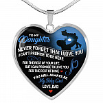 From Dad To My Daughter Never Forget That I Love You I Can't Promise To Be Here Luxury Heart Pendant Necklace - Heart Luxury Necklace (Silver) From Dad To My Daughter Never Forget That I Love You I Can't Promise To Be Here Luxury Heart Pendant Necklace - Heart Luxury Necklace (Silver)