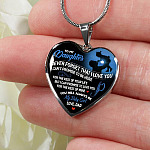 From Dad To My Daughter Never Forget That I Love You I Can't Promise To Be Here Luxury Heart Pendant Necklace - Heart Luxury Necklace (Silver) From Dad To My Daughter Never Forget That I Love You I Can't Promise To Be Here Luxury Heart Pendant Necklace - Heart Luxury Necklace (Silver)