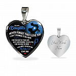 From Dad To My Daughter Never Forget That I Love You I Can't Promise To Be Here Luxury Heart Pendant Necklace - Heart Luxury Necklace (Silver) From Dad To My Daughter Never Forget That I Love You I Can't Promise To Be Here Luxury Heart Pendant Necklace - Heart Luxury Necklace (Silver)