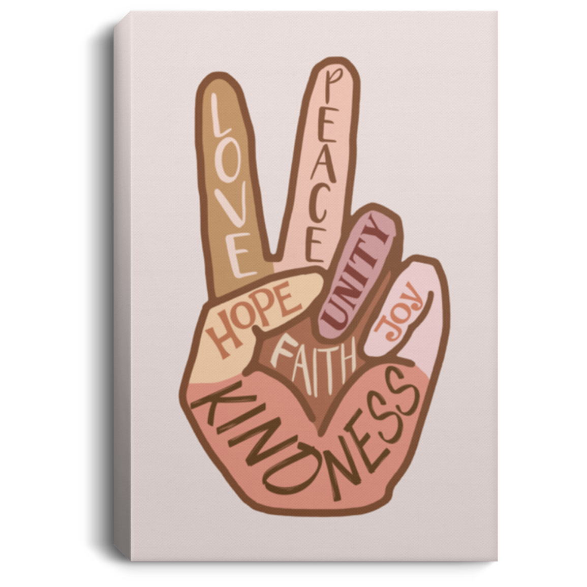 Celebrate Diversity No Racism Unity Art Wrapped Framed Canvas Prints - Unframed Poster - Home Wall Art, White, 0.75'' Framed Canvas